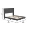 Merrick Lane Percy Modern Platform Bed with Padded Channel Stitched Upholstered Wingback Headboard and Underbed Clearance